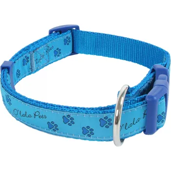 Obojek pro psa Obojek TLAPKY 20 mm x 38-60 cm modrá Doprodej