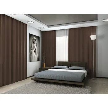 Dekorační látka Blackout hnědá - 280 cm obšití okrajů 280