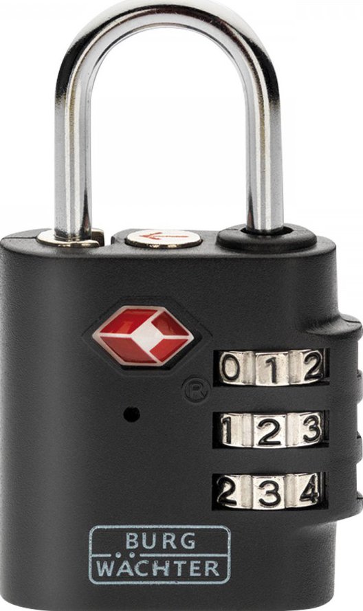 Burg Wächter Lucchetto regolabile TSA di sicurezza, spessore 3,5 mm, 3 rulli numerici, TSA 77 30 SB