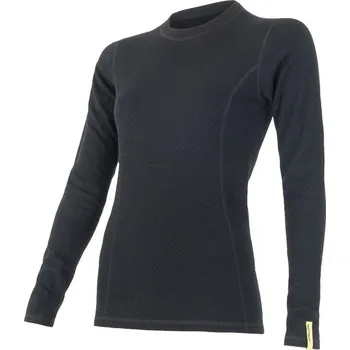 Sensor Double Face Merino Wool dámské dlouhý rukáv černé