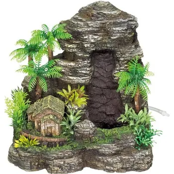 Dekorace do akvária Nobby pískopád skála s domem 22,5 x 18,7 x 23 cm