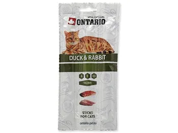 Pamlsek pro kočku Ontario Stick for Cats Duck & Rabbit 15 g