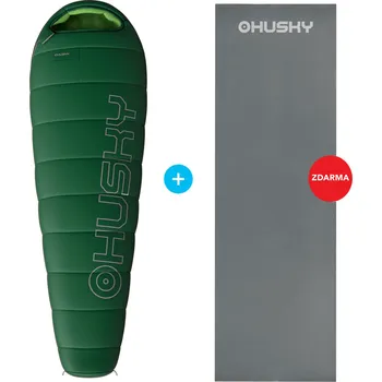 Spacák Husky Monti zelená 195 cm + karimatka Felt šedá