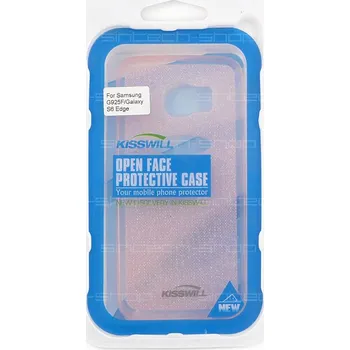 Pouzdro na mobilní telefon Kisswill TPU pouzdro Shine Samsung G925 Galaxy S6 Edge, růžové