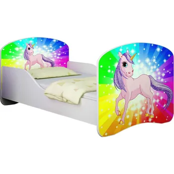 Dětská postel Dětská postel - Poník jednorožec duha 180x80 cm
