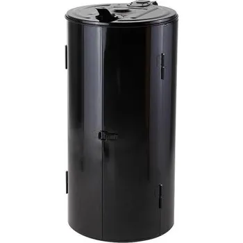 Odpadkový koš Krytý stojan na pytle 110 l - lakovaný - černý