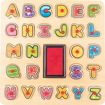 Dřevěná hračka Woody razítka / puzzle ABC