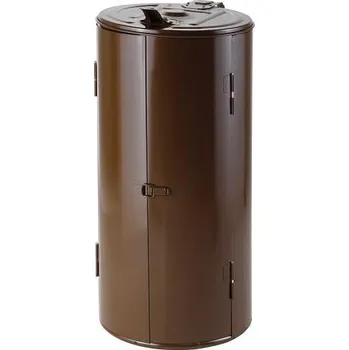 Krytý stojan na pytle 110 l - lakovaný - hnědý