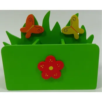 Dřevěný stojan na tužky a pastelky Louka - Červená