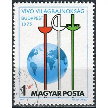 Poštovní známka (1975) MiNr. 3054 O - Maďarsko - Mistrovství světa v šermu, Budapešť - ražené