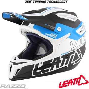 Cyklistická přilba Downhill helma Leatt DBX 5.0 Composite Black Blue White M