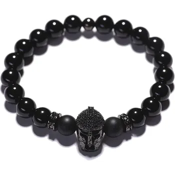 Náramek Lavaliere Helma Sparta Gun metal