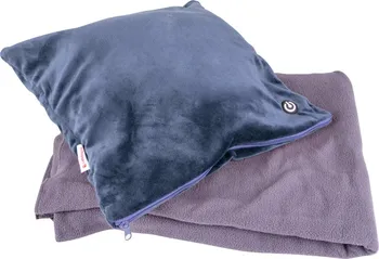 deka inSPORTline Sada masážní polštář + deka 135 x 160 cm, 33 x 35 cm tmavě hnedá