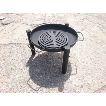 Kovové ohniště TRIPOD 60 ECO Plus "1", palivový rošt + uši, GFIRE (Ocelové, přenosné ohniště o průměru 60 cm, trojnožka, pro venkovní použití s palivovým roštem a třemi madly)