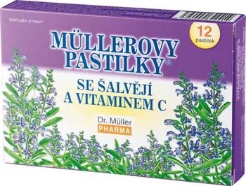 Přírodní produkt Dr. Müller Pharma Müllerovy pastilky se šalvějí a vitaminem C