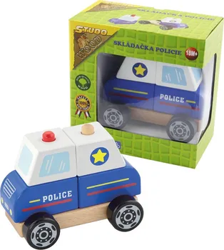 Dřevěná hračka Hm Studio Policie skládací dřevěná