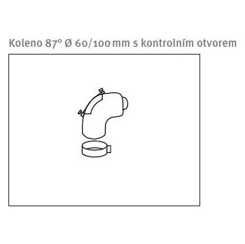Kouřovod PROTHERM Koleno 60/100 mm 87°; s kontrolním otvorem; kondenzační
