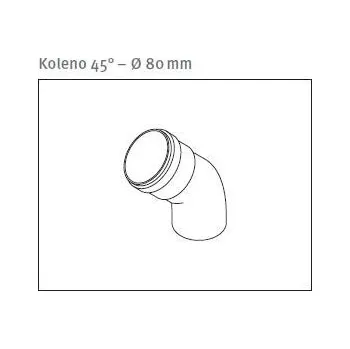 Kouřovod Koleno 45° – Ø 80 mm