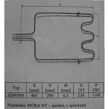 Příslušenství pro ohřívač vody Topné těleso MORA spodní s opěrkami