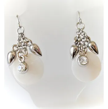 Náušnice Náušnice visací s přírodní perleti a sklo kamínky 32095