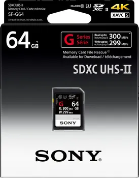 Paměťová karta Sony SDXC 64 GB Class 10 UHS-II U3 (SF-G64)