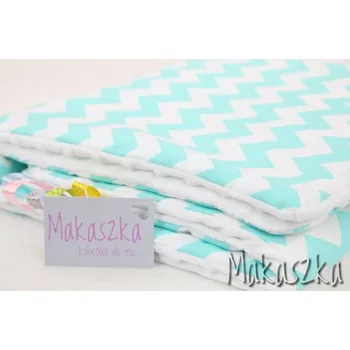 Dětská deka Makaszka Zateplená dětská deka Cik-cak tyrkys/bílá