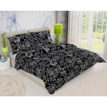 Povlečení Kvalitex Větvička černá 140x200 cm 70x90 cm