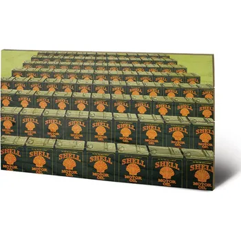 Obraz Dřevěný obraz Shell - Motor Oil Cans In Line, 1925