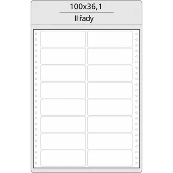 Kancelář etikety s perforací dvouřadé 100x36,1 mm , 8 000ks