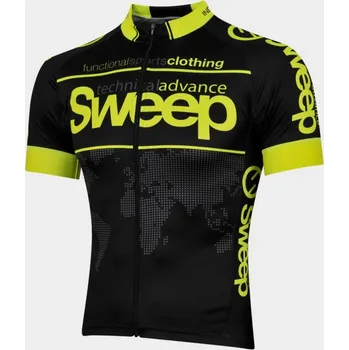 cyklistický dres Cyklistický dres Sweep ELITE RACE D026 black/yellow fluo Varianta: M