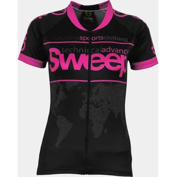 cyklistický dres SWEEP DÁMSKÝ CYKLISTICKÝ DRES CLASIC CYKLO-D023 ČERNO/RŮŽOVÝ Varianta: M