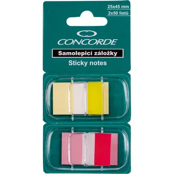 Samolepící bloček Concorde Samolepicí záložky 25x45mm, 2x50