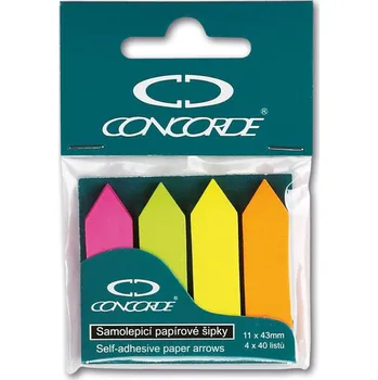 Samolepící bloček Concorde Samolepicí šipky 11x43mm, 4x40