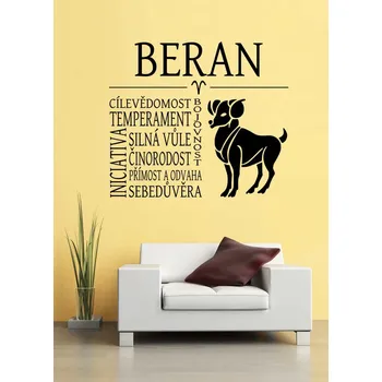 Samolepící dekorace Samolepka na zeď Nápis na stěnu - Beran (samolepka na zeď)