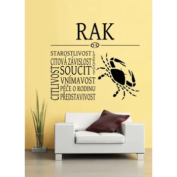 Samolepící dekorace Samolepka na zeď Nápis na stěnu - Rak (samolepka na zeď)