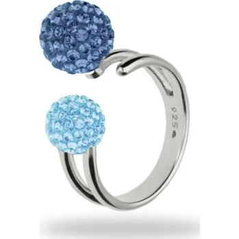 Prsten Prsten se Swarovski Elements kulička Montana + Aqua