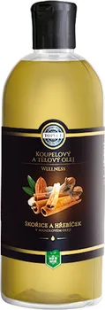 Koupelový olej Topvet Skořice a hřebíček v mandlovém oleji 500 ml
