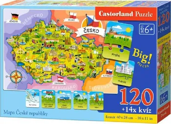 puzzle Castorland Mapa České republiky 120 dílků + 14 kvízů