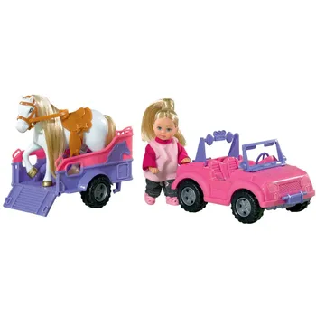 Panenka Simba Evička s džípem a přívěsem pro koně