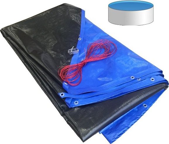 Zimní plachta na bazén KRUH modro - černá na míru 200g/m2