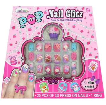 kreativní sada Playco Módní nalepovací nehty s prstýnkem