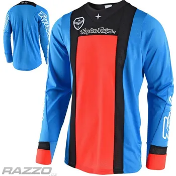 cyklistický dres Pánský dres TroyLeeDesigns SE AIR Jersey Squadra Cyan Orange 2018 M