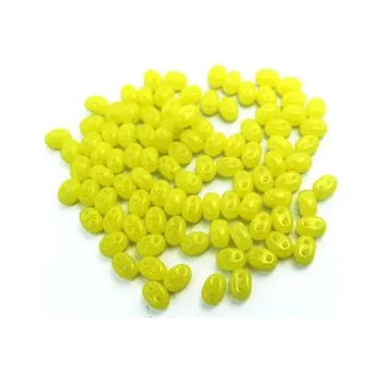 Dětské navlékací korálky Dvoudírkový rokajl citronová 10g