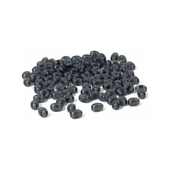 Dětské navlékací korálky Dvoudírkový rokajl modrošedá průhledná 10g