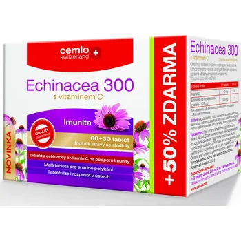 Přírodní produkt Cemio Echinacea 300 s vitaminem C 90 cps.