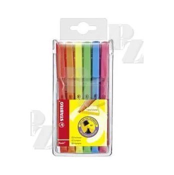 Zvýrazňovač STABILO flash zvýrazňovač 555/6 sada 6ks, Stabilo