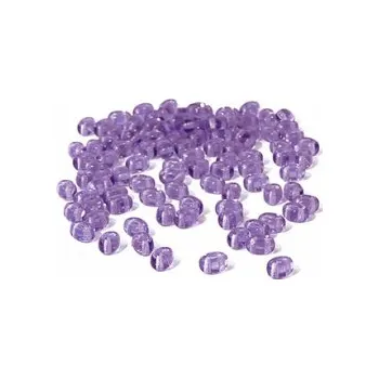 Dětské navlékací korálky Dvoudírkový rokajl fialová průhledná 10g