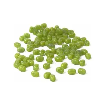 Dětské navlékací korálky Dvoudírkový rokajl olivově zelená žíhaná 10g