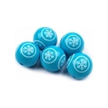 Dětské navlékací korálky Plastový korálek s vločkou 18mm tyrkysový