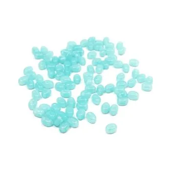 Dětské navlékací korálky Dvoudírkový rokajl světle modrá mléčná 10g